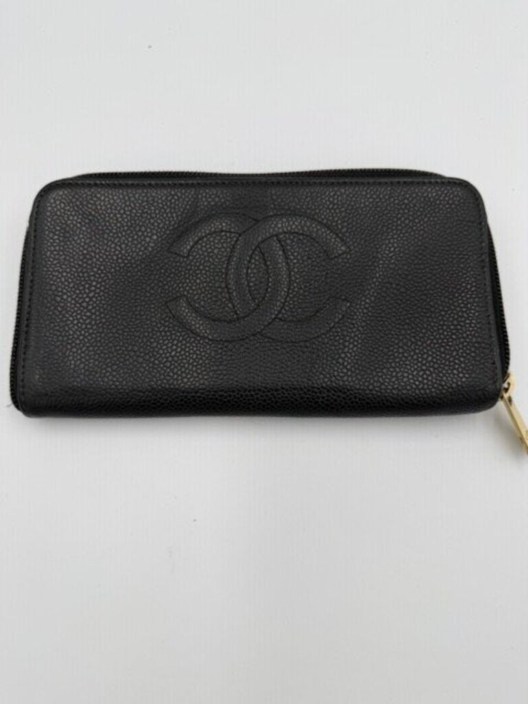 Chanel Caviar Timeless CC Organizer Zip Wallet with Back Pocket