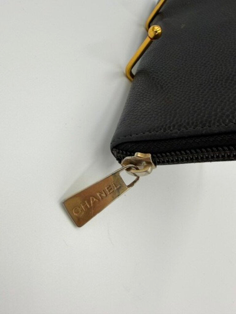 Chanel Caviar Timeless CC Organizer Zip Wallet with Back Pocket