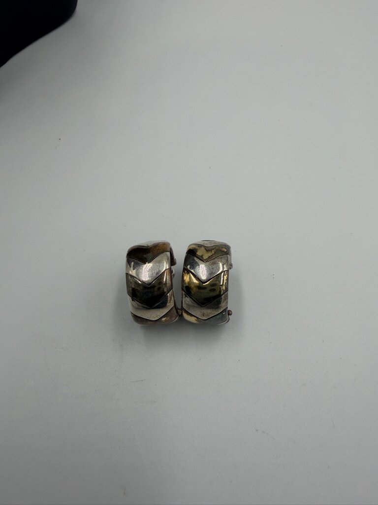 Vintage Two-Tone Chevron Ring, Gold Vermeil over 925 Sterling Silver