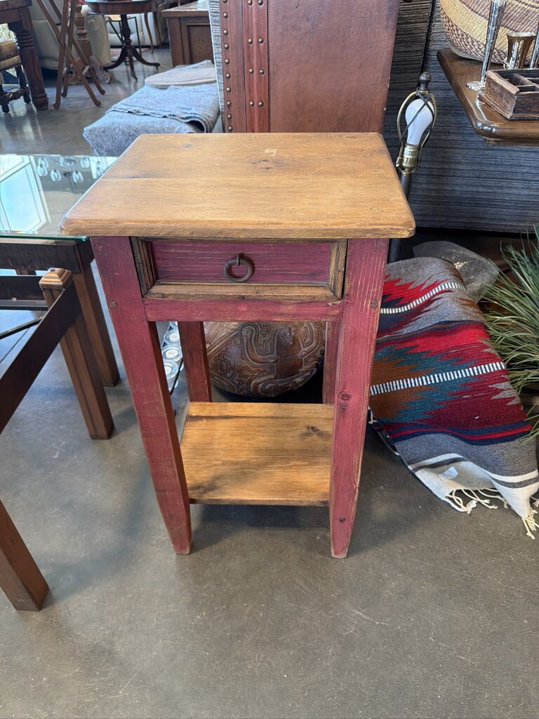 Rustic Red Barnwood Nightstand- 15X17X30H