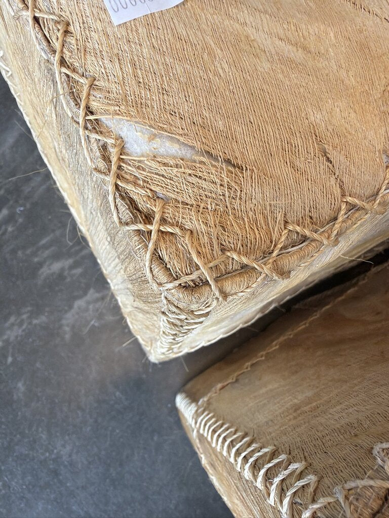 Palm Frond Square Ottoman (2) - 16X16X17.5 - AS IS