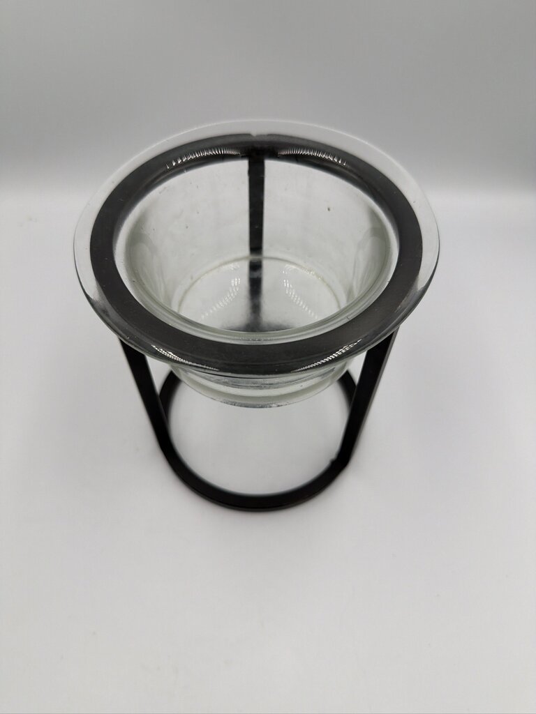 Small Iron Hurricane Lamp W/ Candle- 6X6X10.5