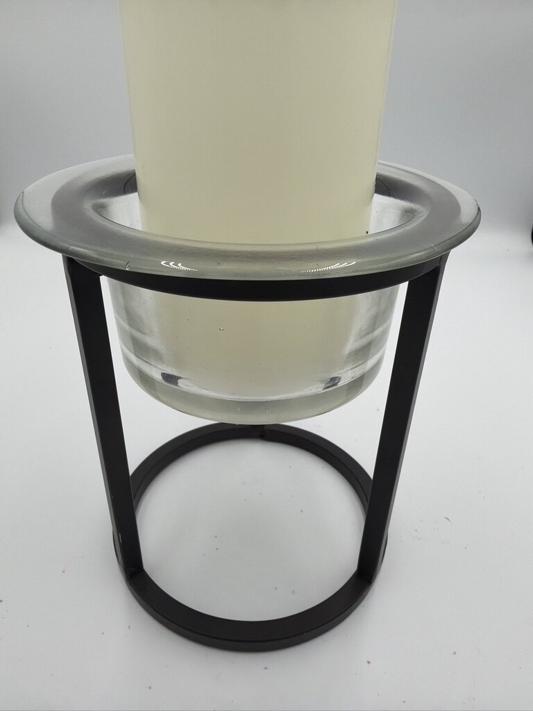 Small Iron Hurricane Lamp W/ Candle- 6X6X10.5