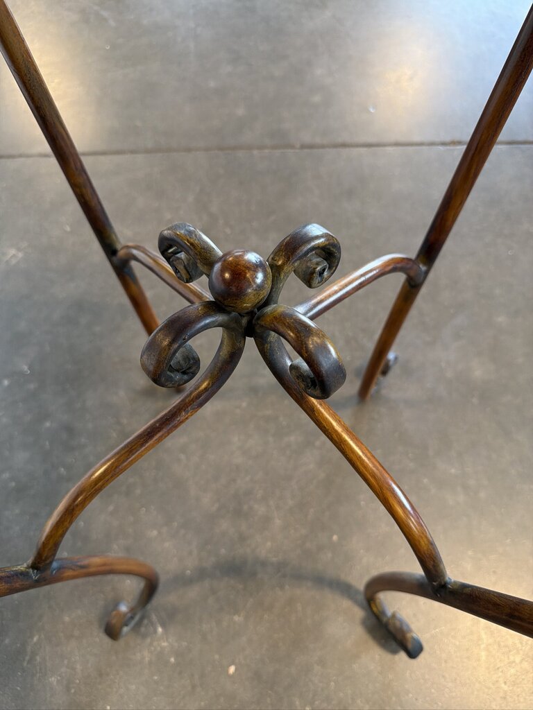 Bronze Iron Pedestal W/ Marble Top- 15X15X33