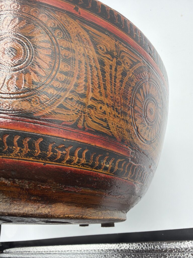 Indonesian Java Wood Spice & Nut Box- 8X8X2.5