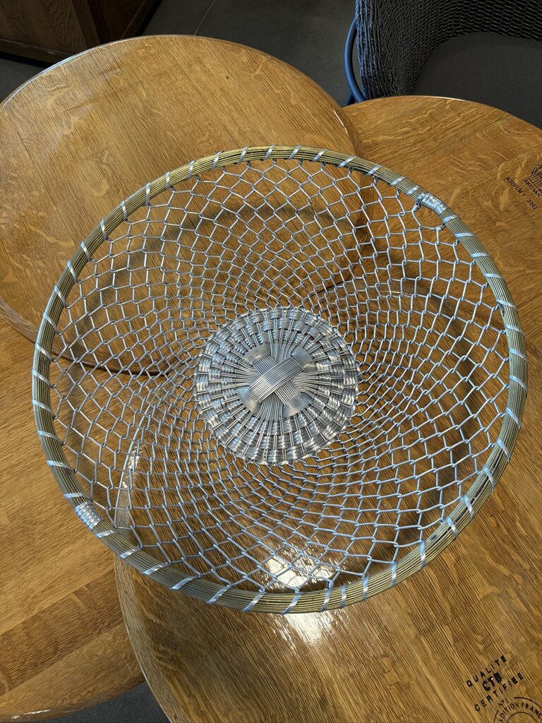 Brass & Aluminum Wire Woven Bread Basket- 18X18X5