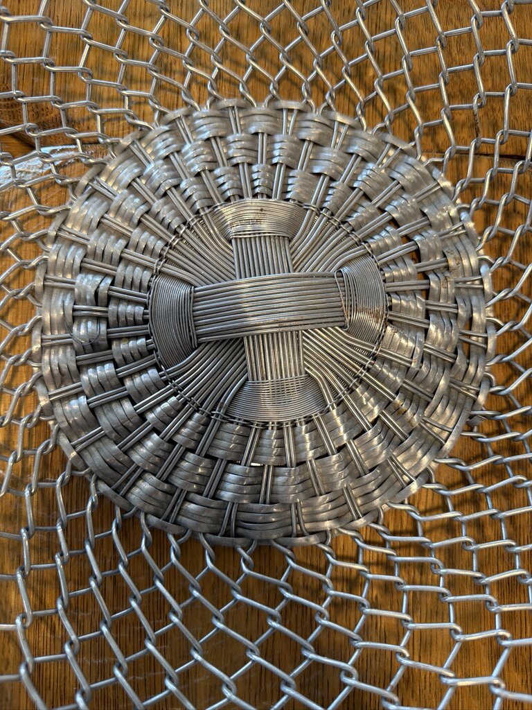 Brass & Aluminum Wire Woven Bread Basket- 18X18X5