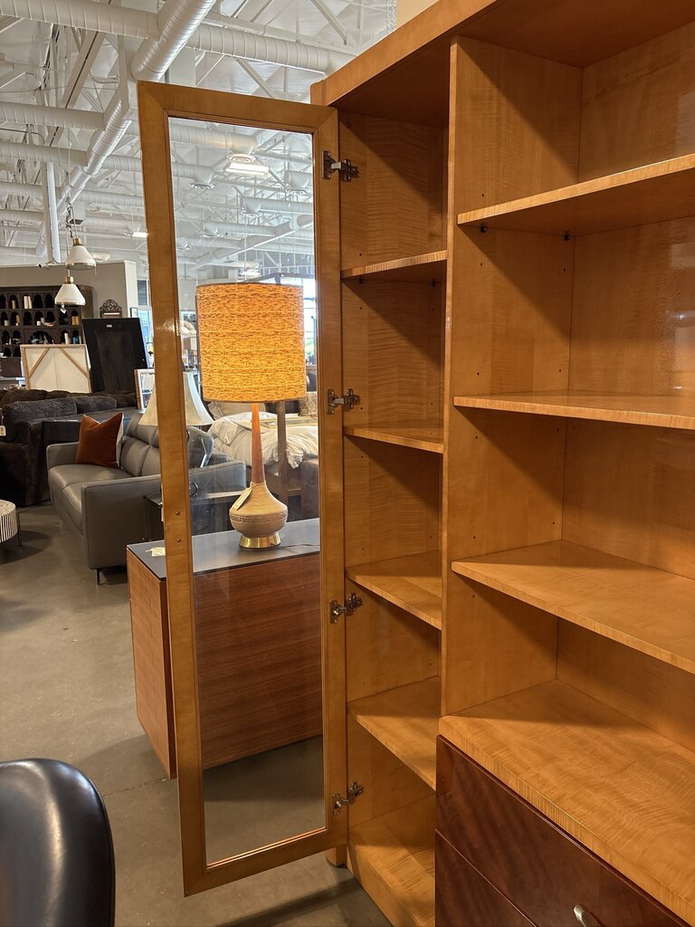 Copenhagen Bookcase/ Curio W/ Makore Drawer Fronts- 75X14.5X80H