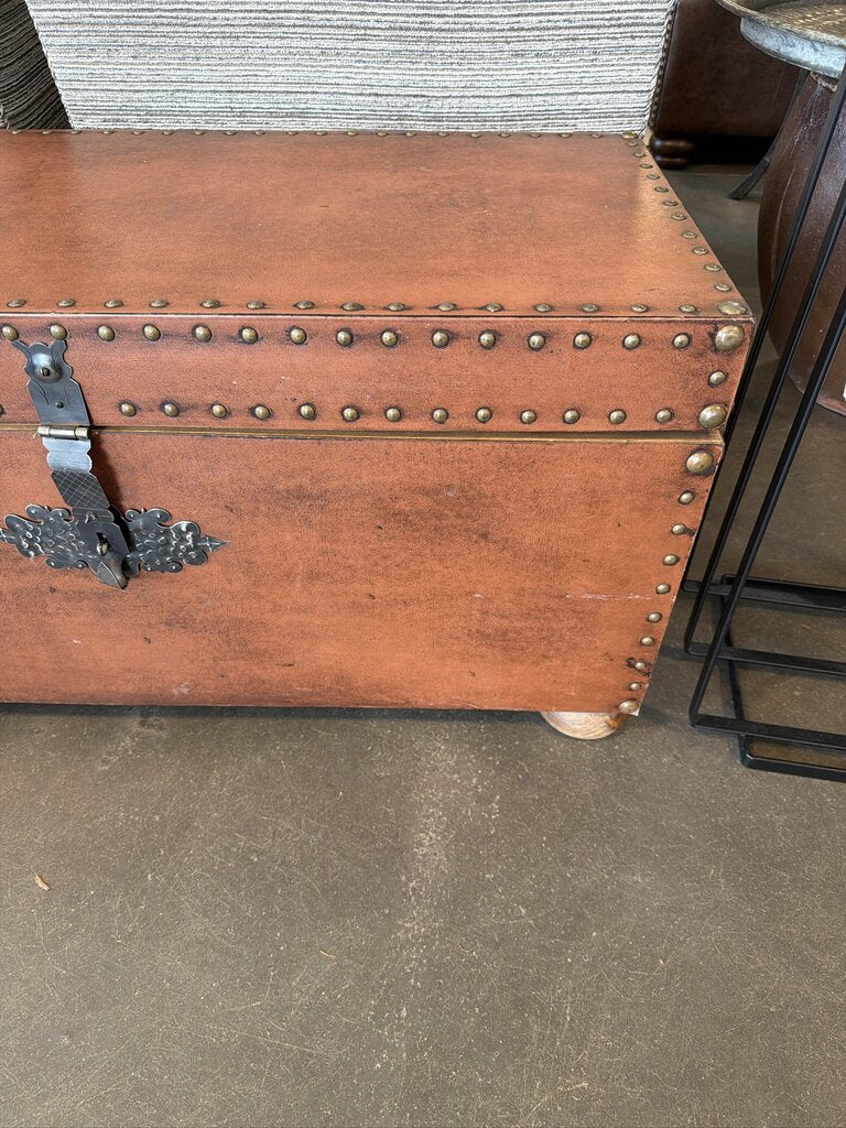 Vintage Storage Trunk W/ Nailhead Trim - 18X39X19H