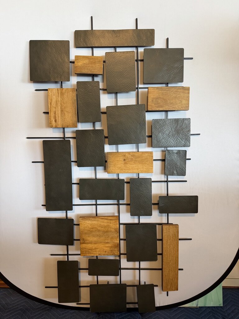West Elm Metal & Wood Wall Decor- 62X32