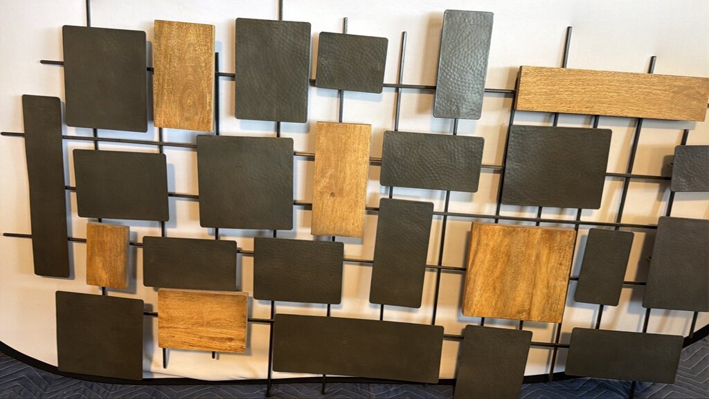 West Elm Metal & Wood Wall Decor- 62X32