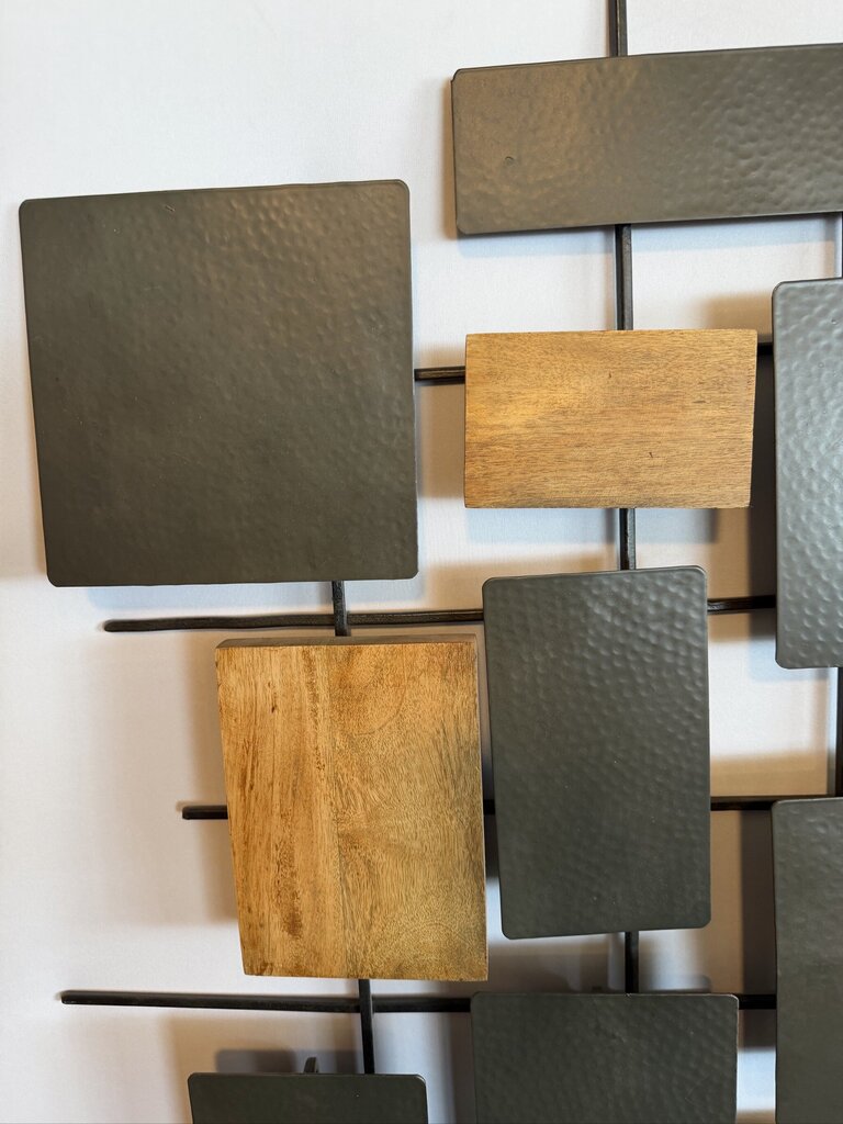 West Elm Metal & Wood Wall Decor- 62X32