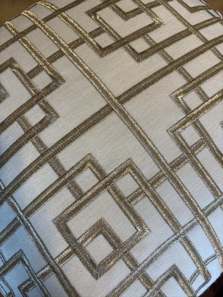 White & Gold Stitched Pillow