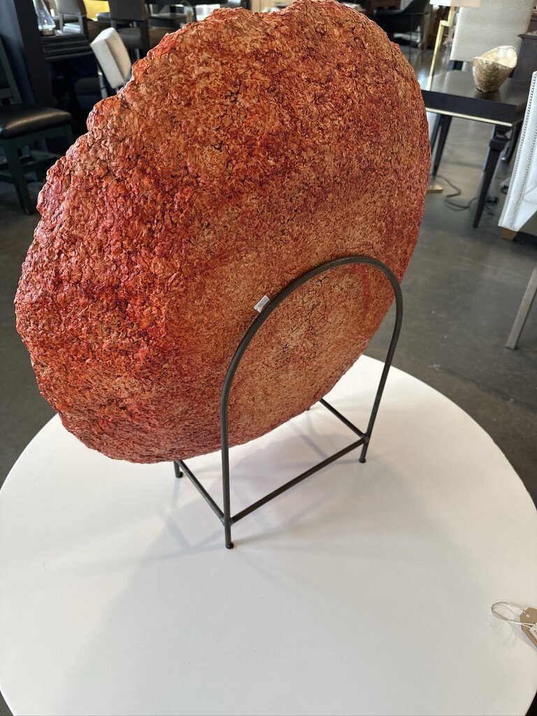 Artsian Orange Bowl On Stand -Signed - 27H-AS IS