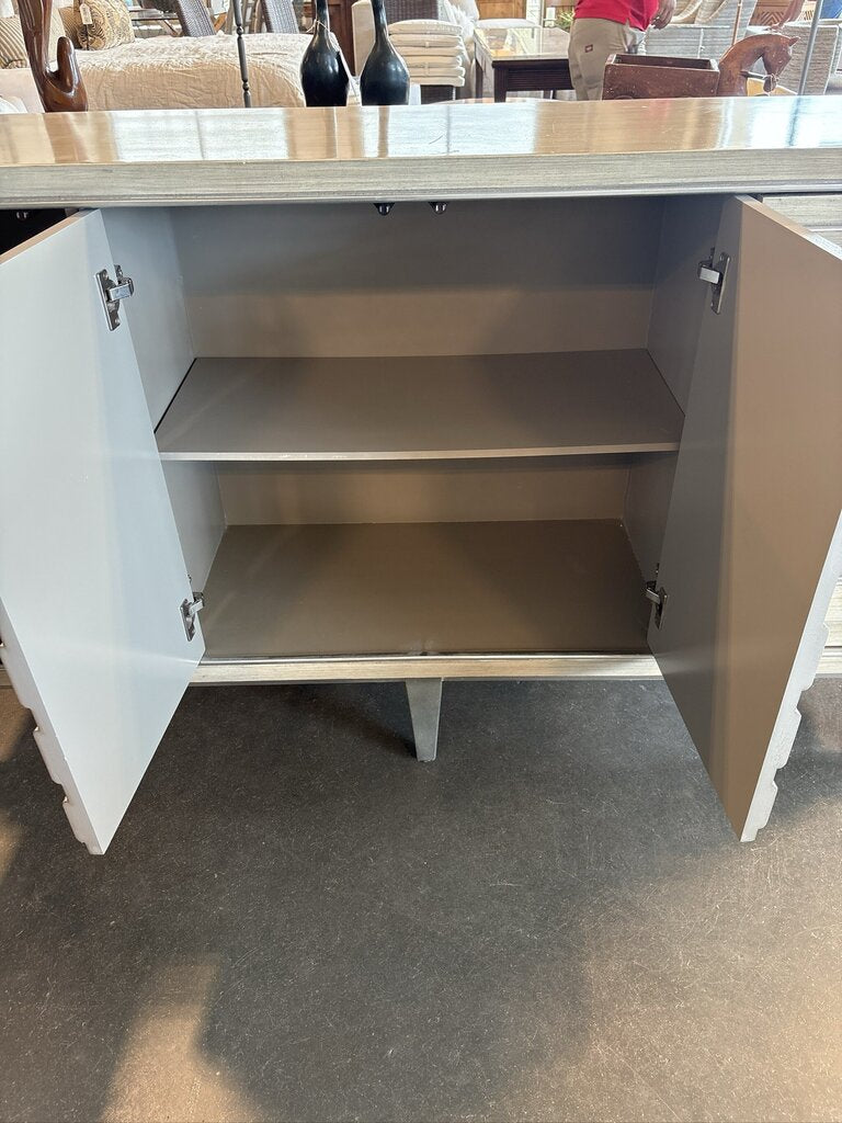 Artmax Taupe & Metallic 4 Door Sideboard -64X16X38H