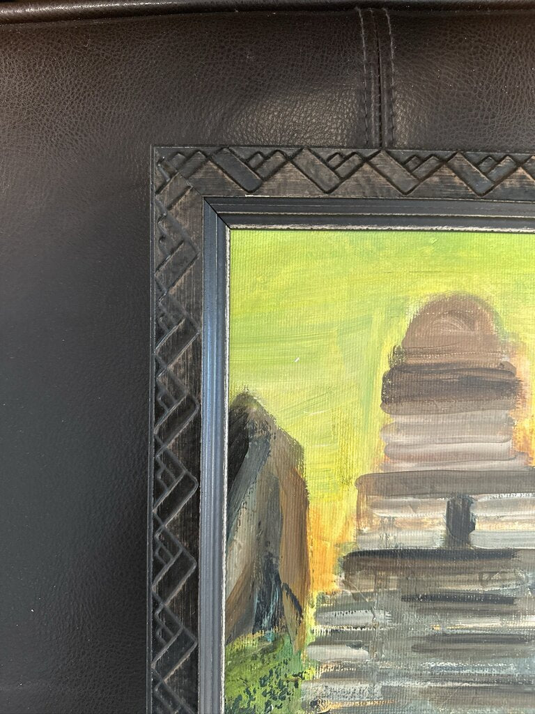 "The Ancient Aztec Pyramids Painting" Mexico City Fantasy Art by Aneta Soukalova- 26X22