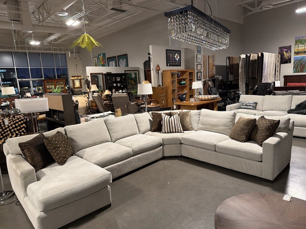 C&B Axis 4-Piece L-Shaped Sectional W/ Chaise-142X113X37H-AS IS