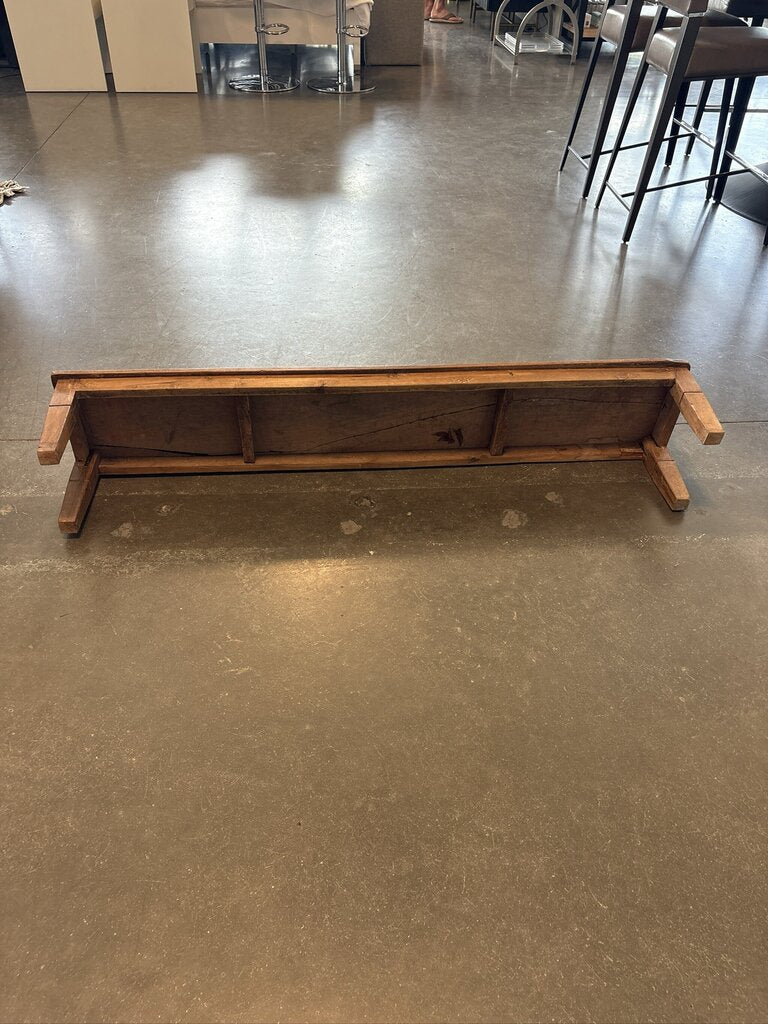 Vintage Rustic Wood Bench - 57X11X11H
