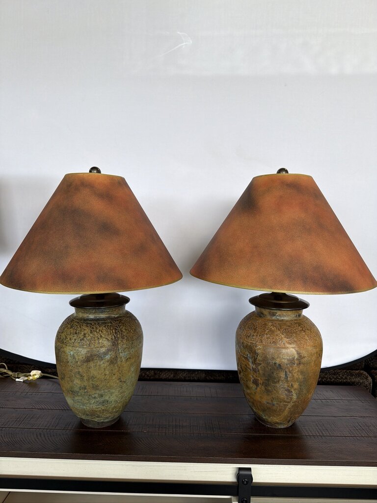 SARREID LTD Verde Metal Table Lamps-Pair- 27H
