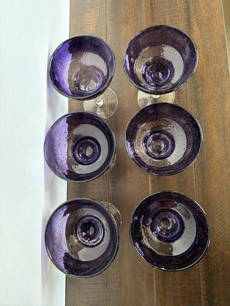 Vintage Iris Plum Artland Purple Margarita Glasses- Set of 6