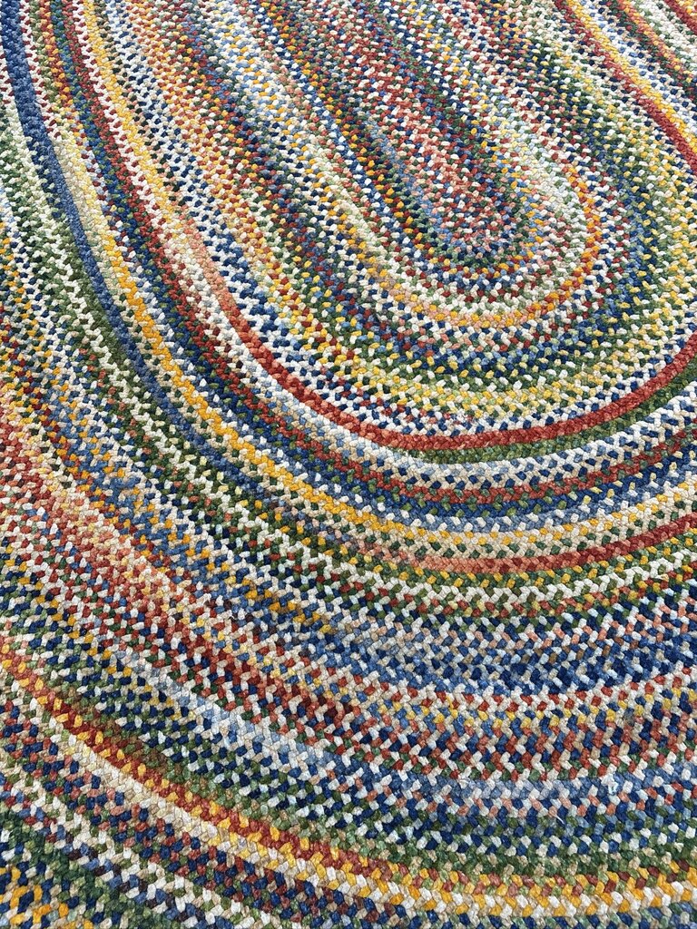 Oval Multi Color Braided Rug- 7X9