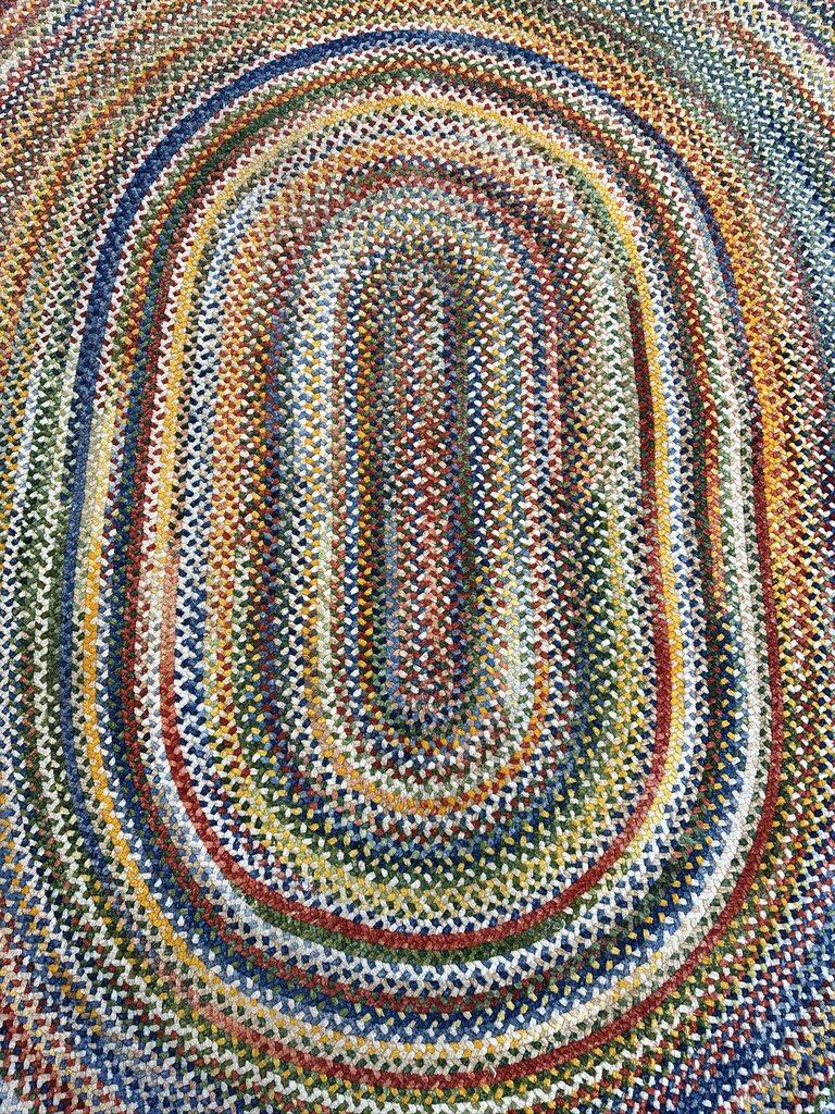 Oval Multi Color Braided Rug- 7X9