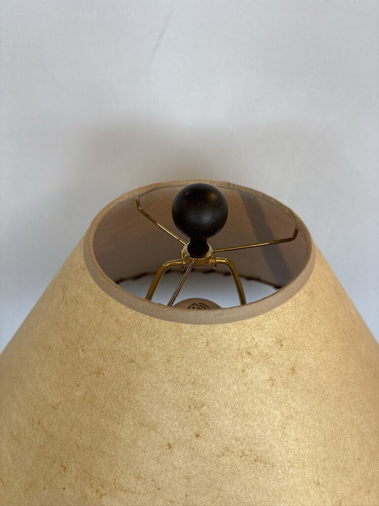 Rustic Twisted Iron Table Lamp W/ Paper Shade- 21X21X35