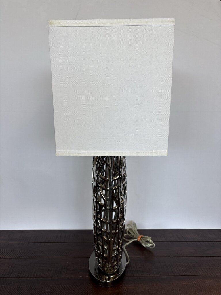Nova Birds Nest Heart Chrome Lamp- 18.5X10X30H