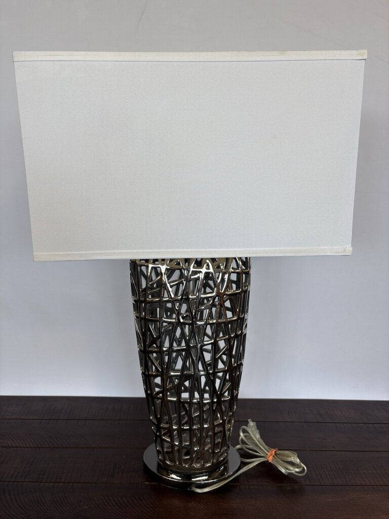 Nova Birds Nest Heart Chrome Lamp- 18.5X10X30H