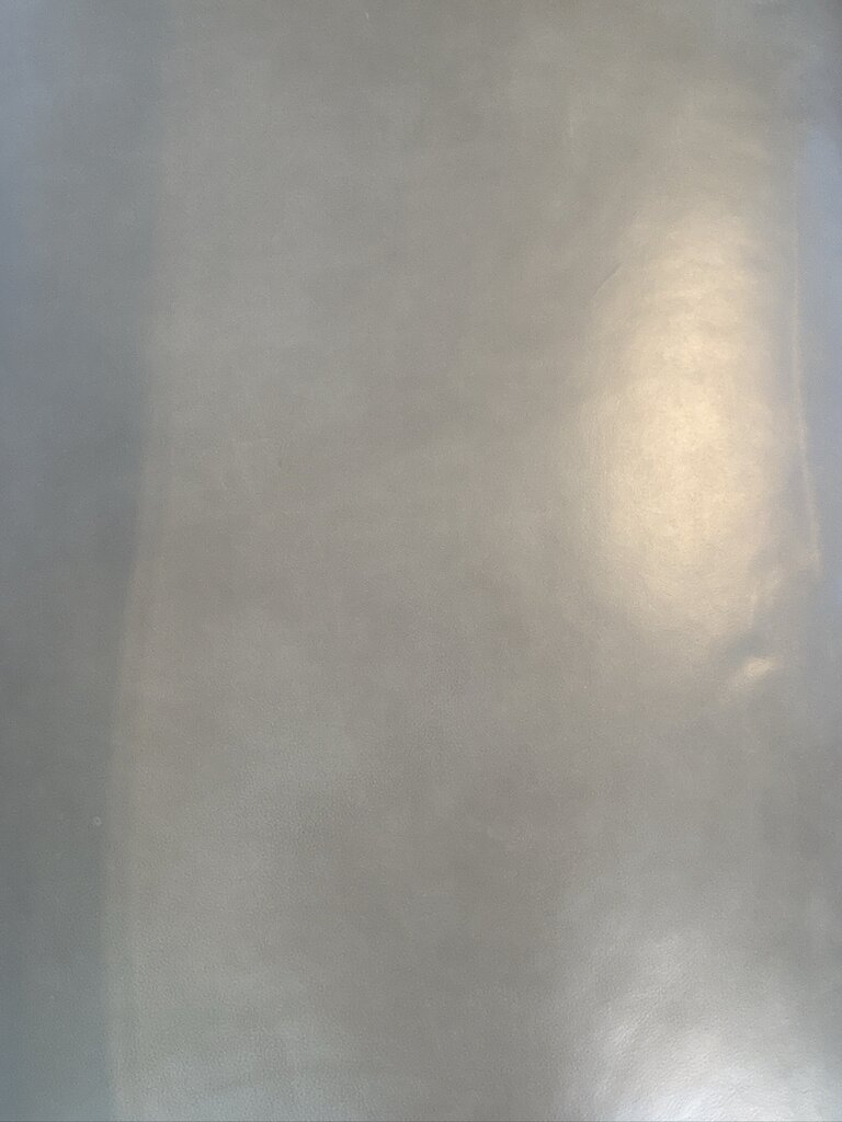 CB Grey Leather Ottoman- 47X30X17H