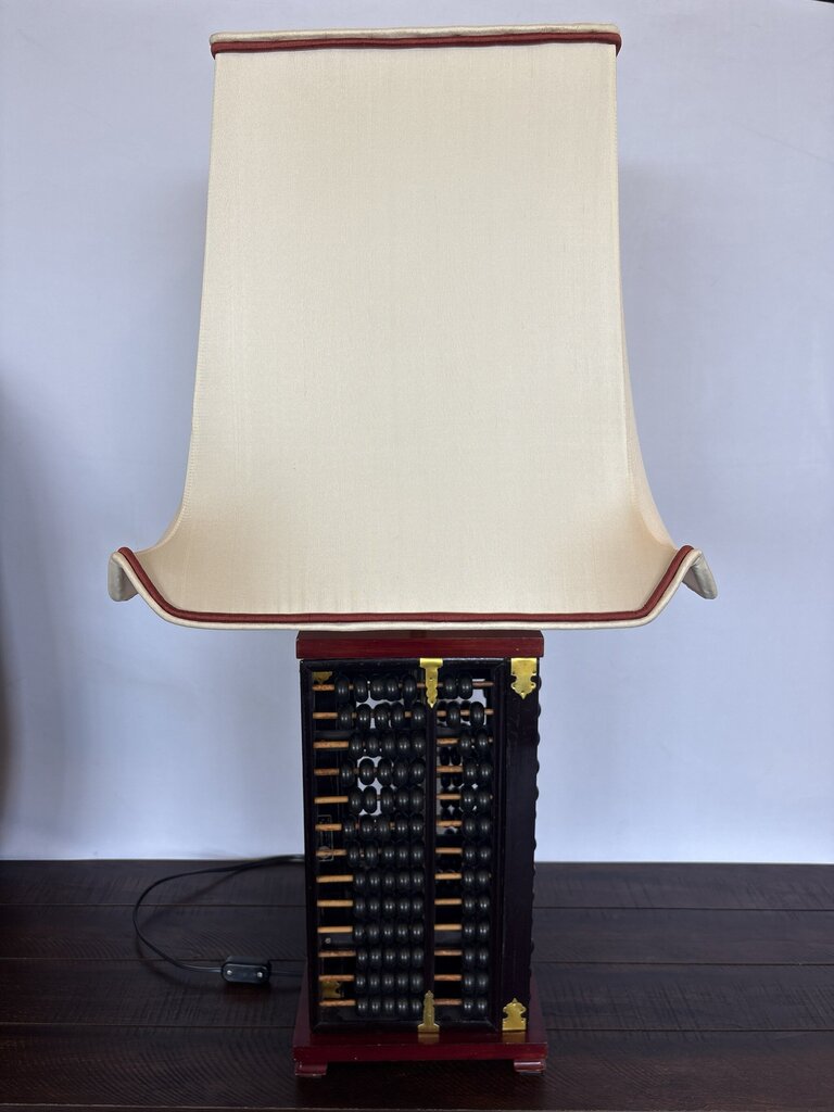1940 Chinese Rosewood Abacus Lamp- 17X17X35