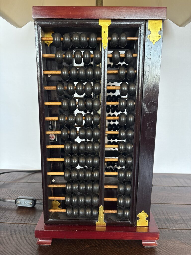 1940 Chinese Rosewood Abacus Lamp- 17X17X35