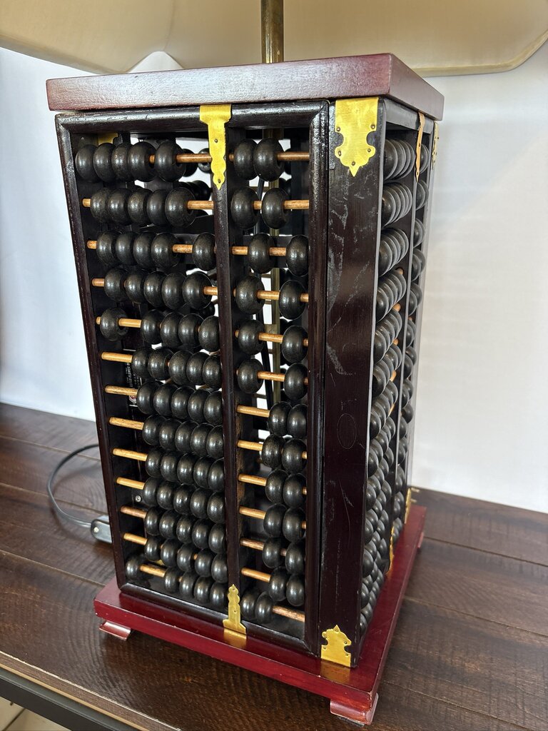 1940 Chinese Rosewood Abacus Lamp- 17X17X35