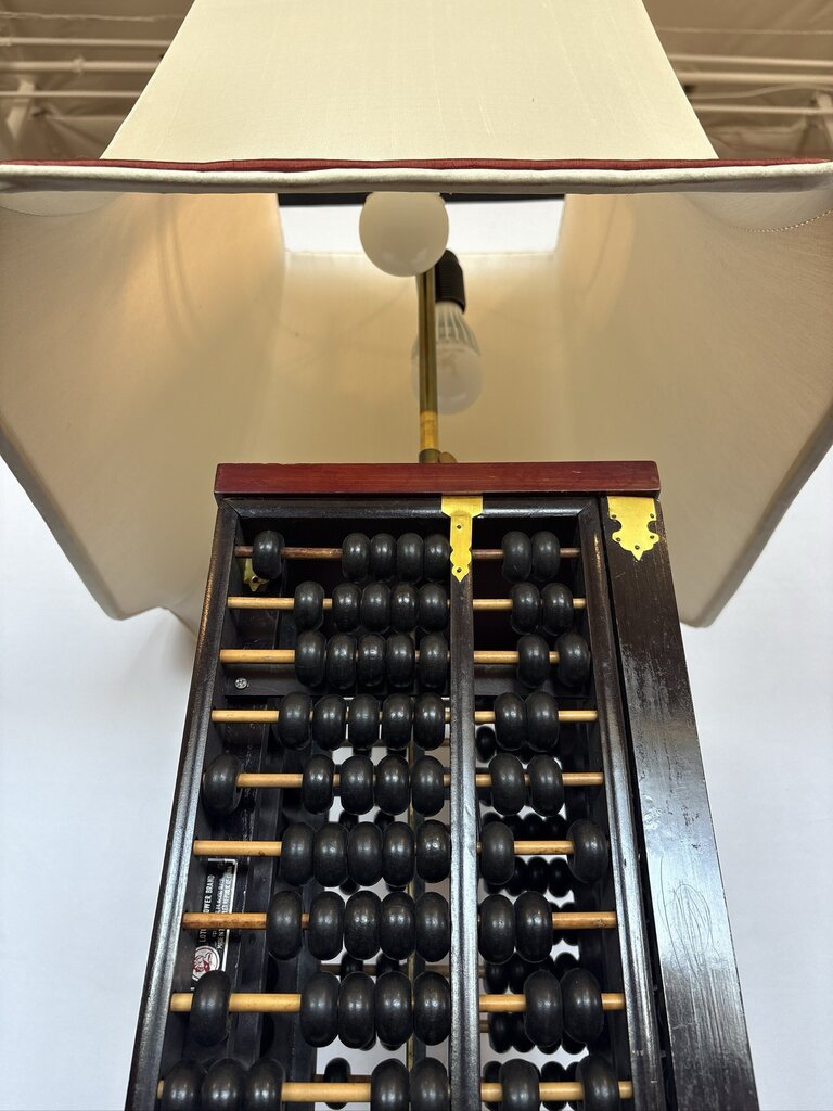1940 Chinese Rosewood Abacus Lamp- 17X17X35