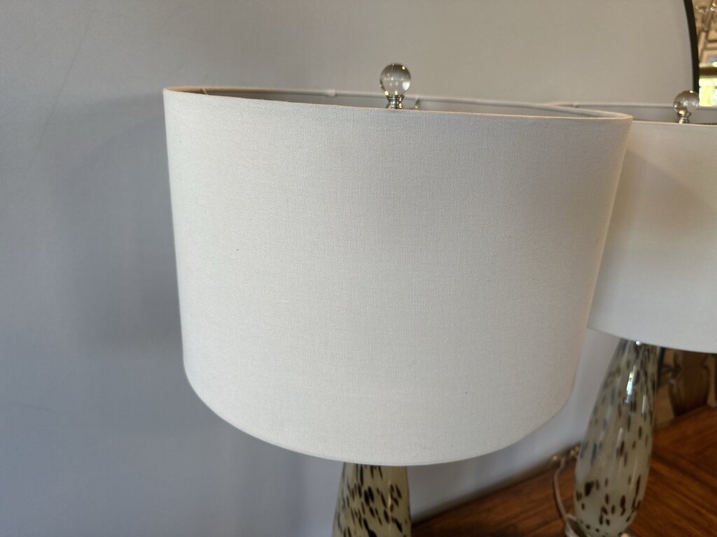 Rosewood & Chrome Table Lamp- 13X13X22