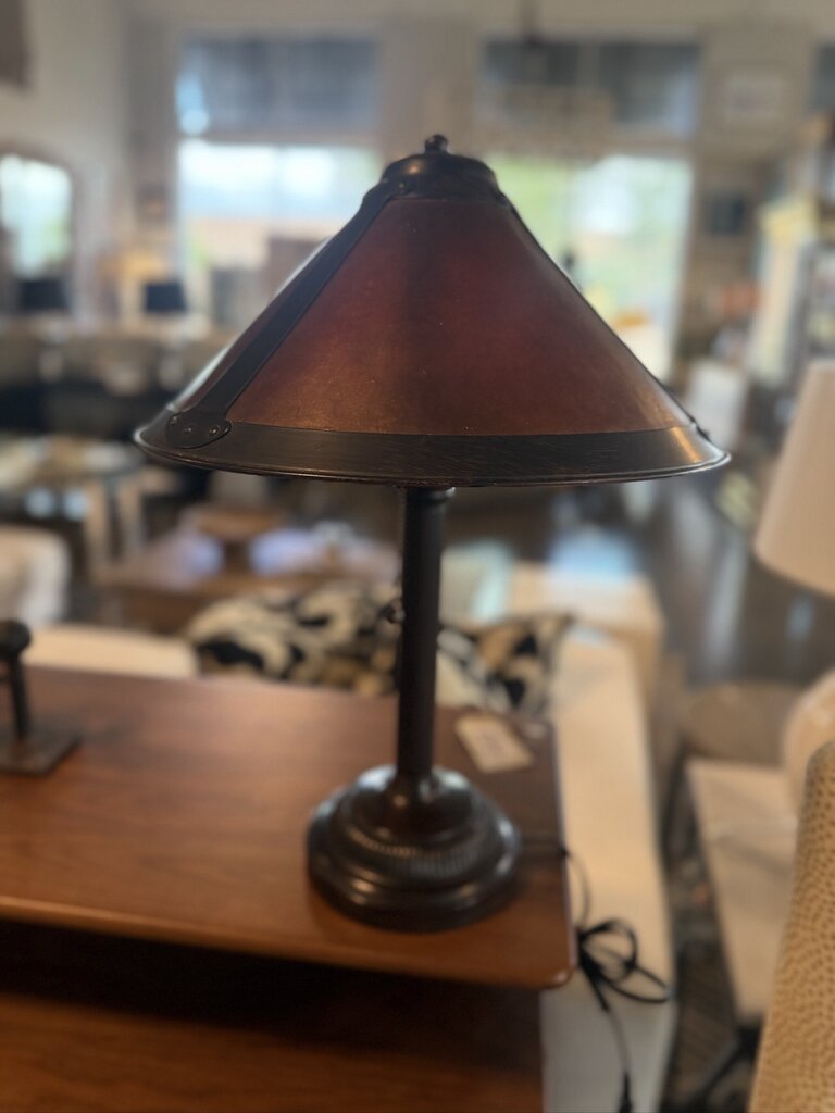 Vintage Dirk Van Erp Style Copper & Mica Table Lamp- 21H