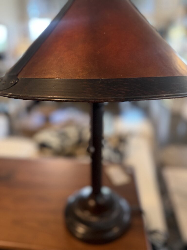 Vintage Dirk Van Erp Style Copper & Mica Table Lamp- 21H
