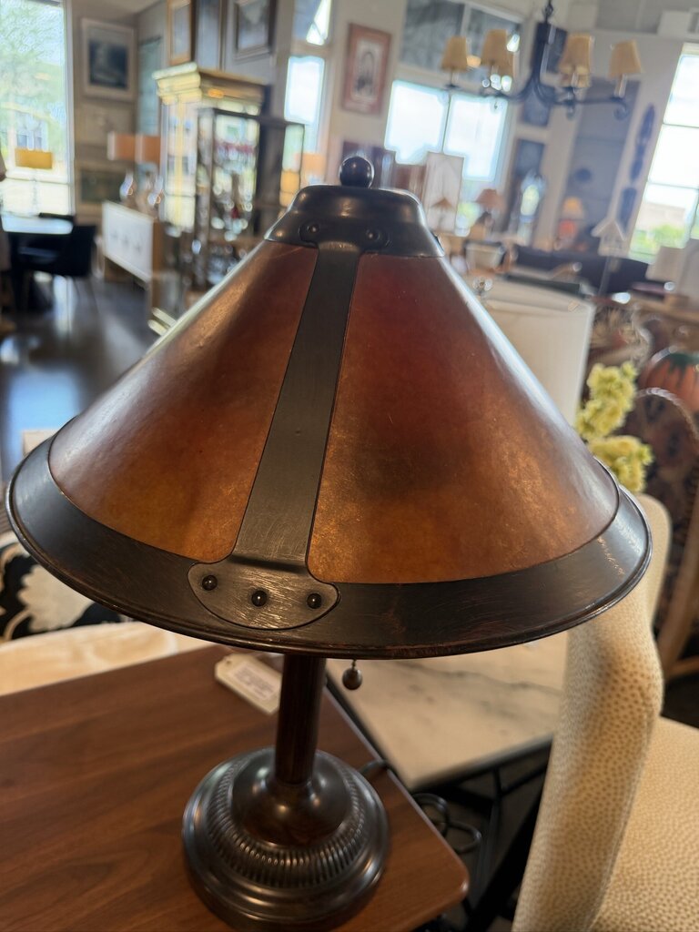 Vintage Dirk Van Erp Style Copper & Mica Table Lamp- 21H
