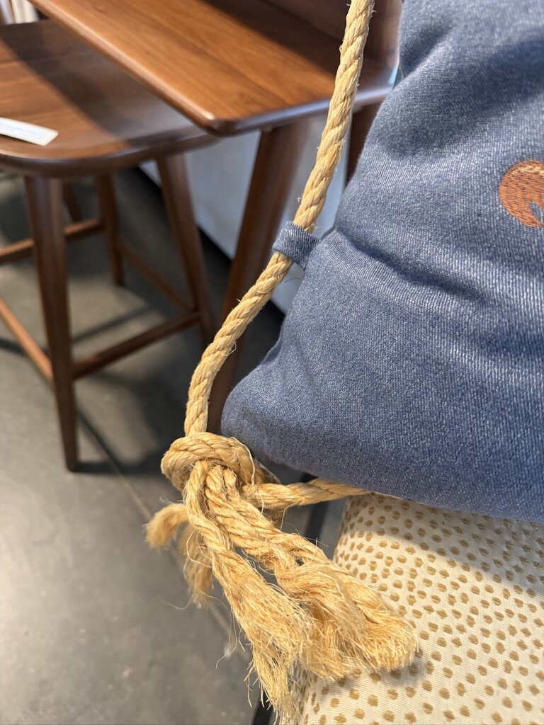 Denim Western Pillow W/ Rope Detail- 26x26
