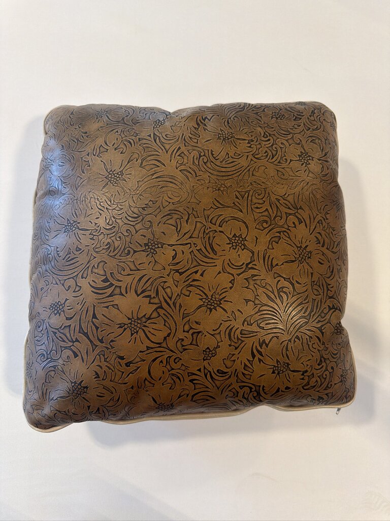 Leather Embossed Reversible Pillow- 17X17