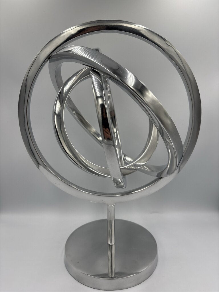 Chrome Sphere On Stand-12X7X17H