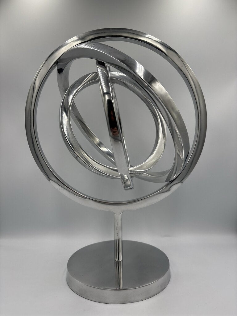 Chrome Sphere On Stand-12X7X17H