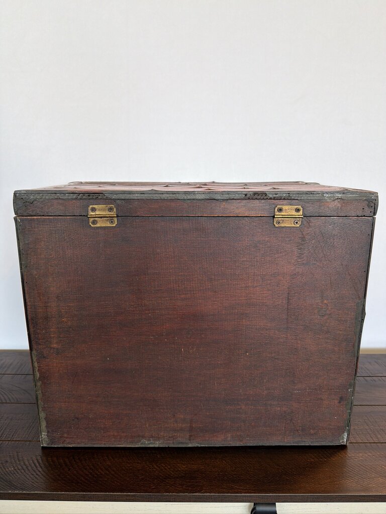 Vintage Stained Bamboo Storage Box- 19.5X12.5X16