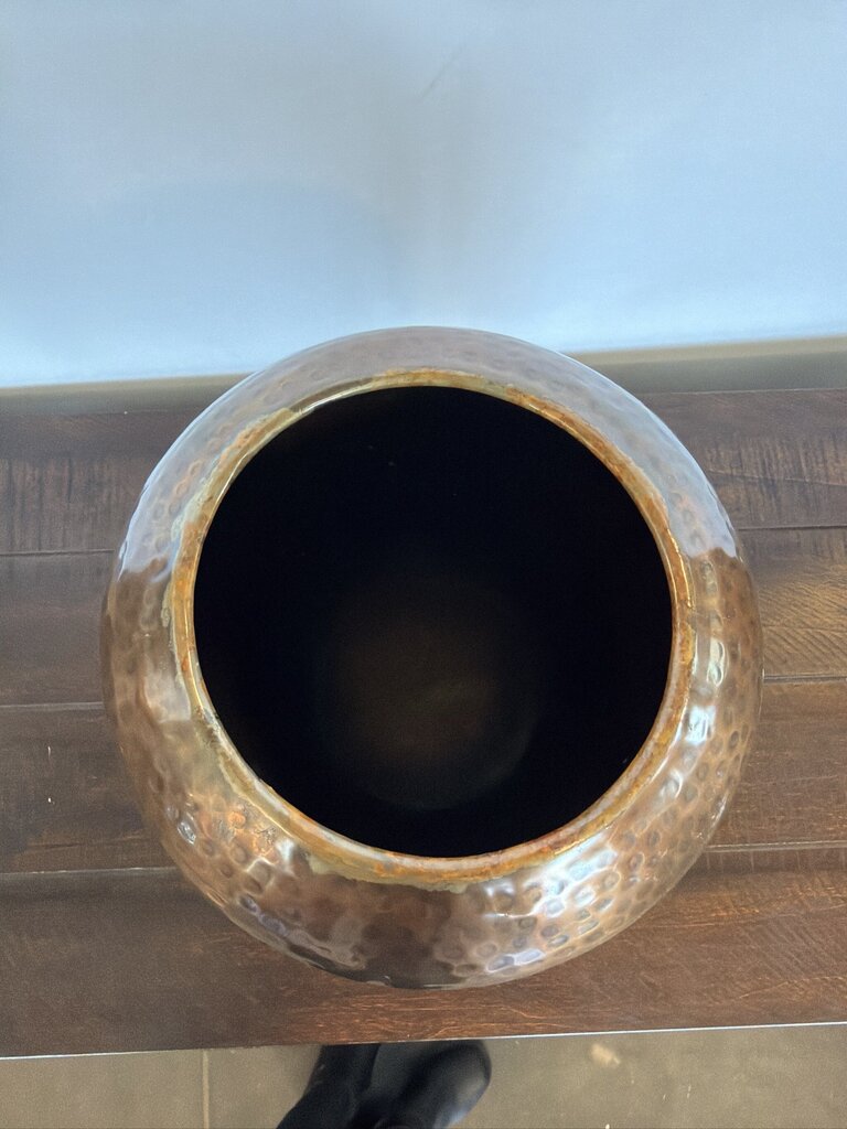 Pounded Copper Pot- 8X8X11.5- AS IS
