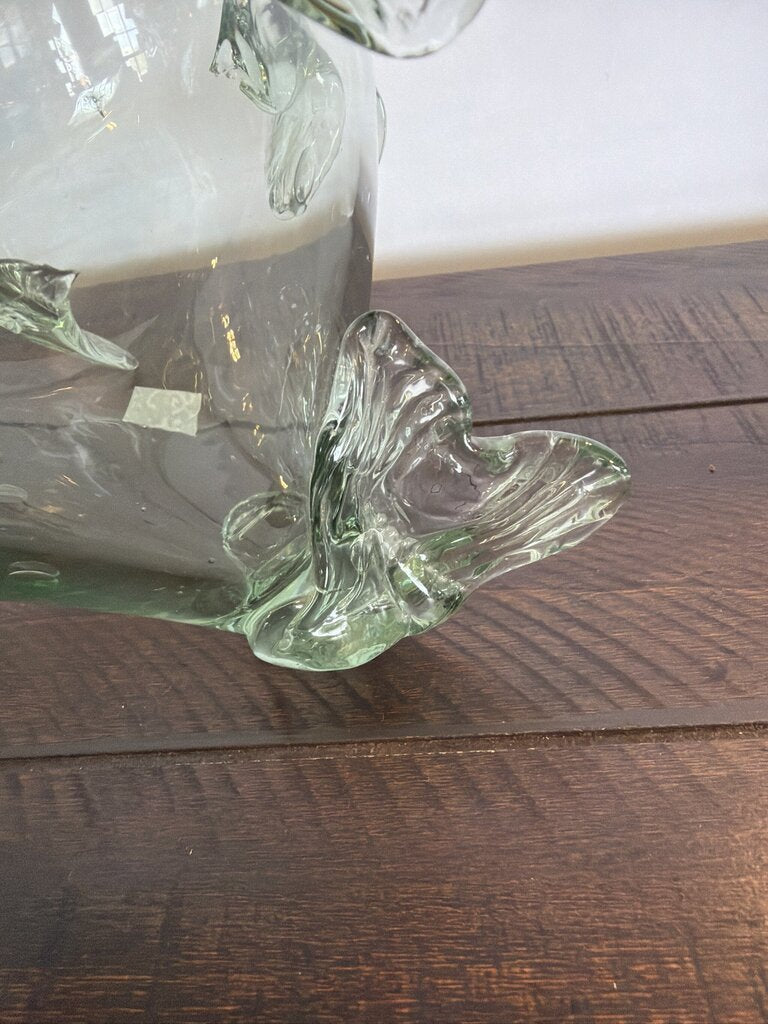 Hand Blown Fish Vase- 8X8X8H- AS IS