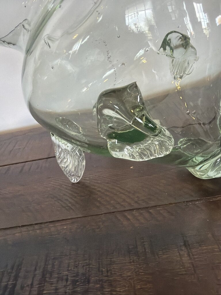 Hand Blown Fish Vase- 8X8X8H - AS IS