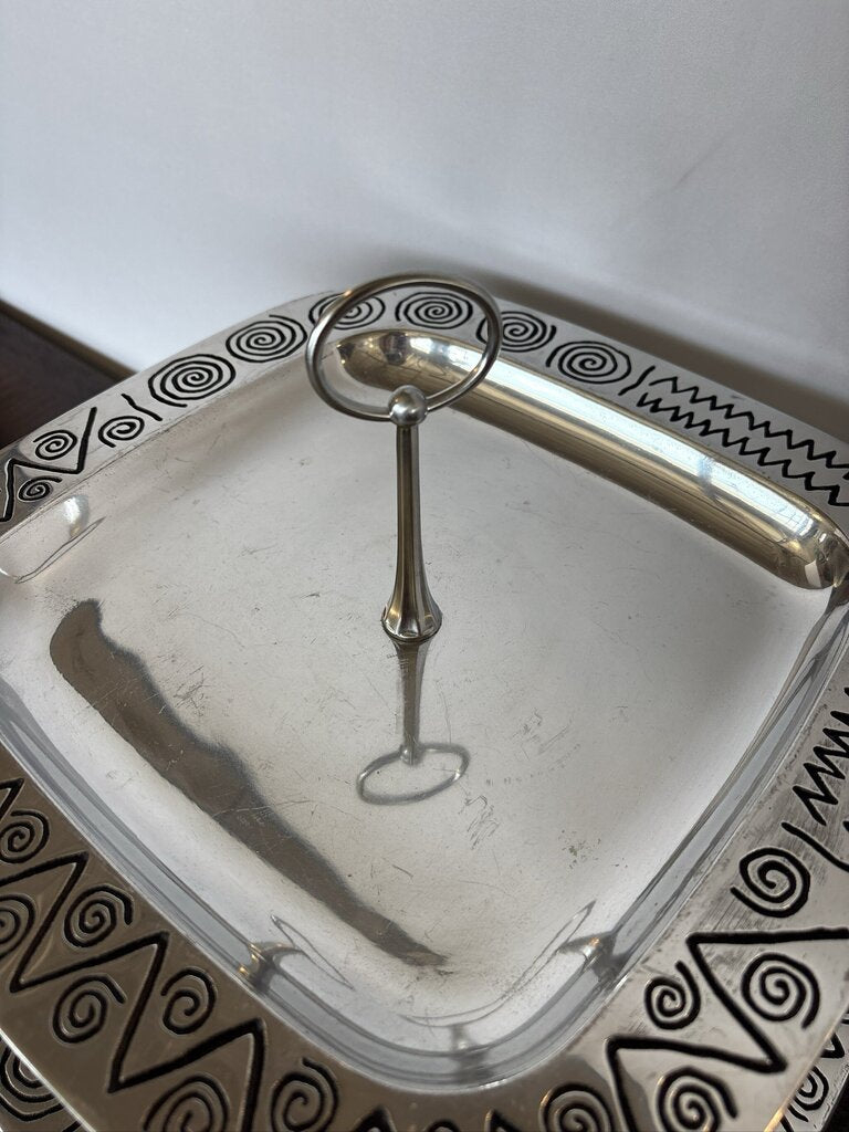 Vintage Wilton Armetale 2-Tier Square Serving Tray- 14X14X11