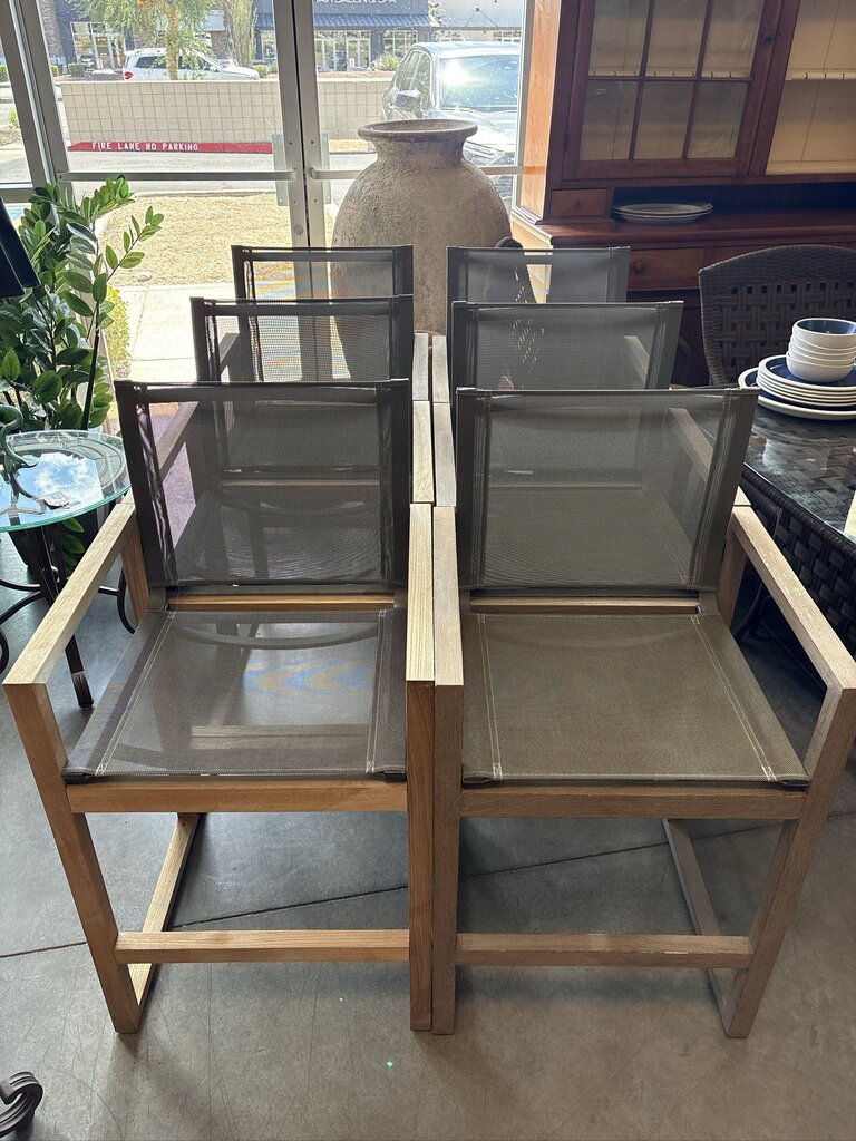 RH Aegean Teak & Mesh Counter Stools- Set of 4 - AS IS