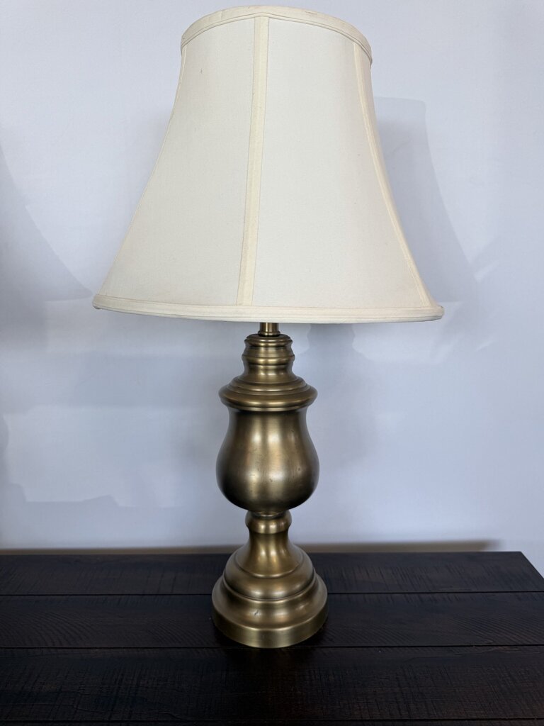 Antique Gold Balustrade Style Lamps- Pair- 26.5H