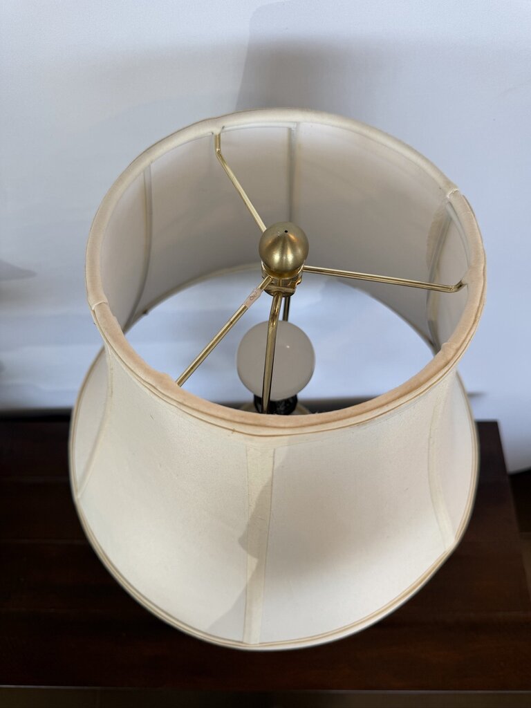 Antique Gold Balustrade Style Lamps- Pair- 26.5H
